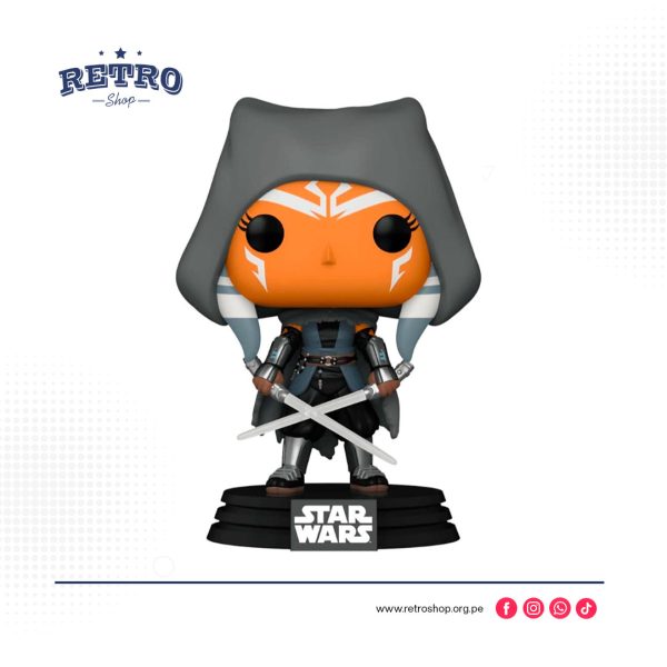 Funko Pop! Star Wars: The Mandalorian - Ahsoka con capucha con doble sable