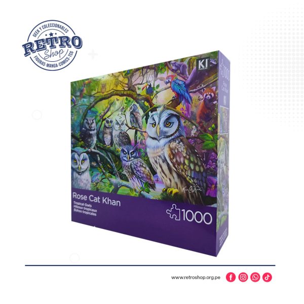 Puzzle Búhos Tropicales 1000 piezas – KI Puzzles